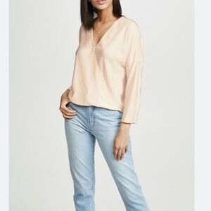 Vince Crossover Surplice Drop Shoulder Blouse Size S